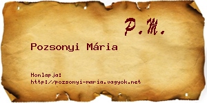 Pozsonyi Mária névjegykártya