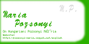 maria pozsonyi business card